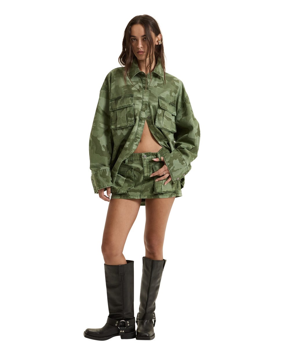 Micro Mini Cargo Skirt Hash Camo