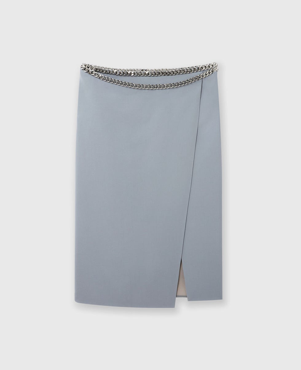 Stella McCartney Falabella chain wool midi skirt