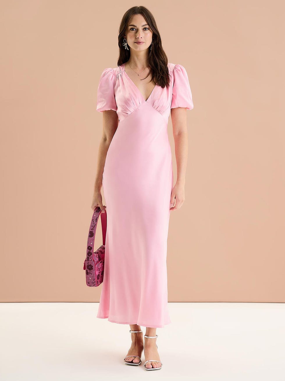 Rosie Ruched Puff Sleeve Dress