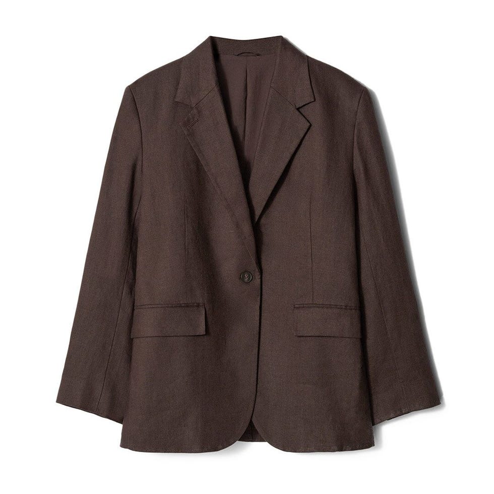 Single-Breasted Linen Blazer