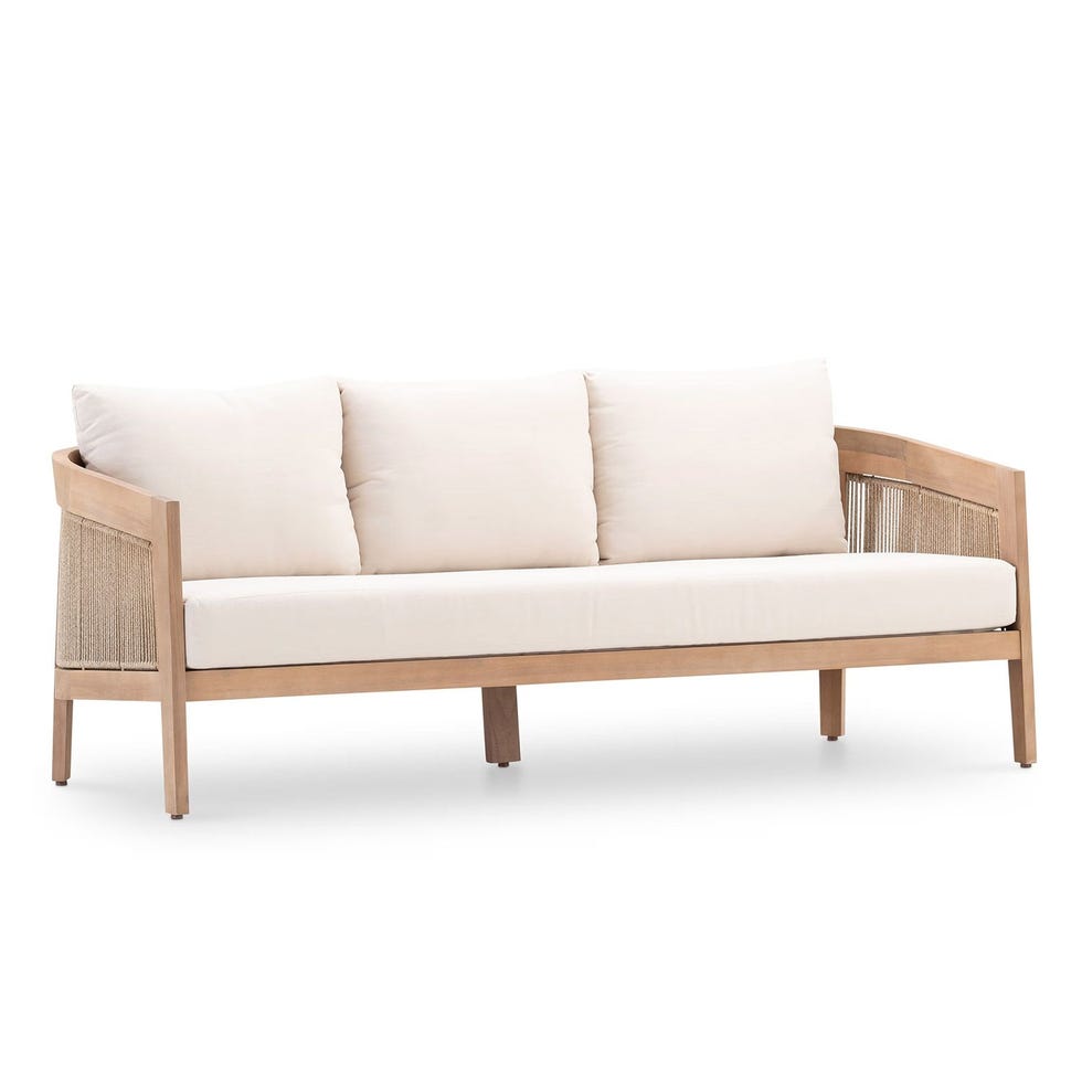 Sofa exterior de madera y cuerda beige Padua