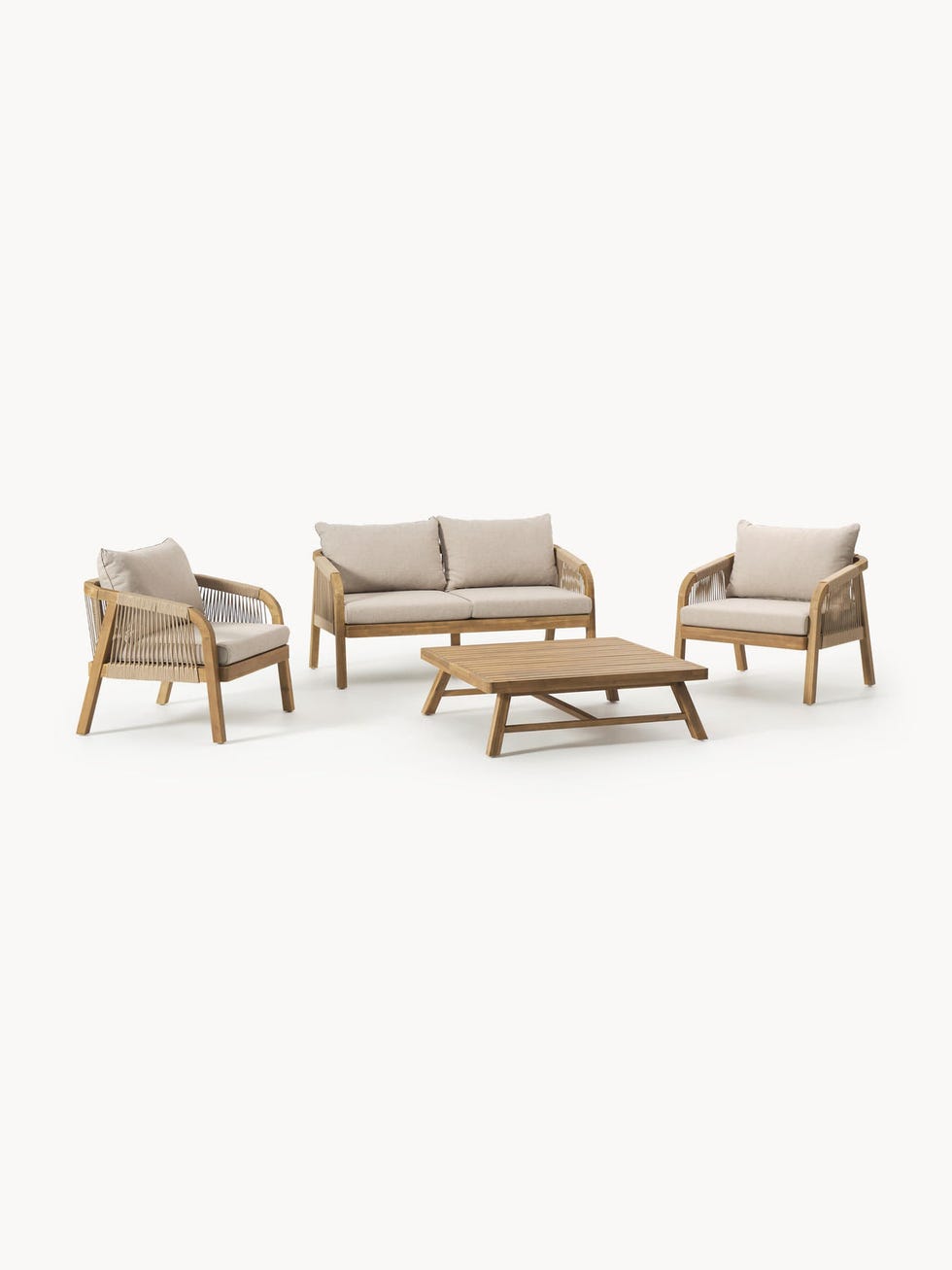 Set lounge para exterior de madera de acacia Lu