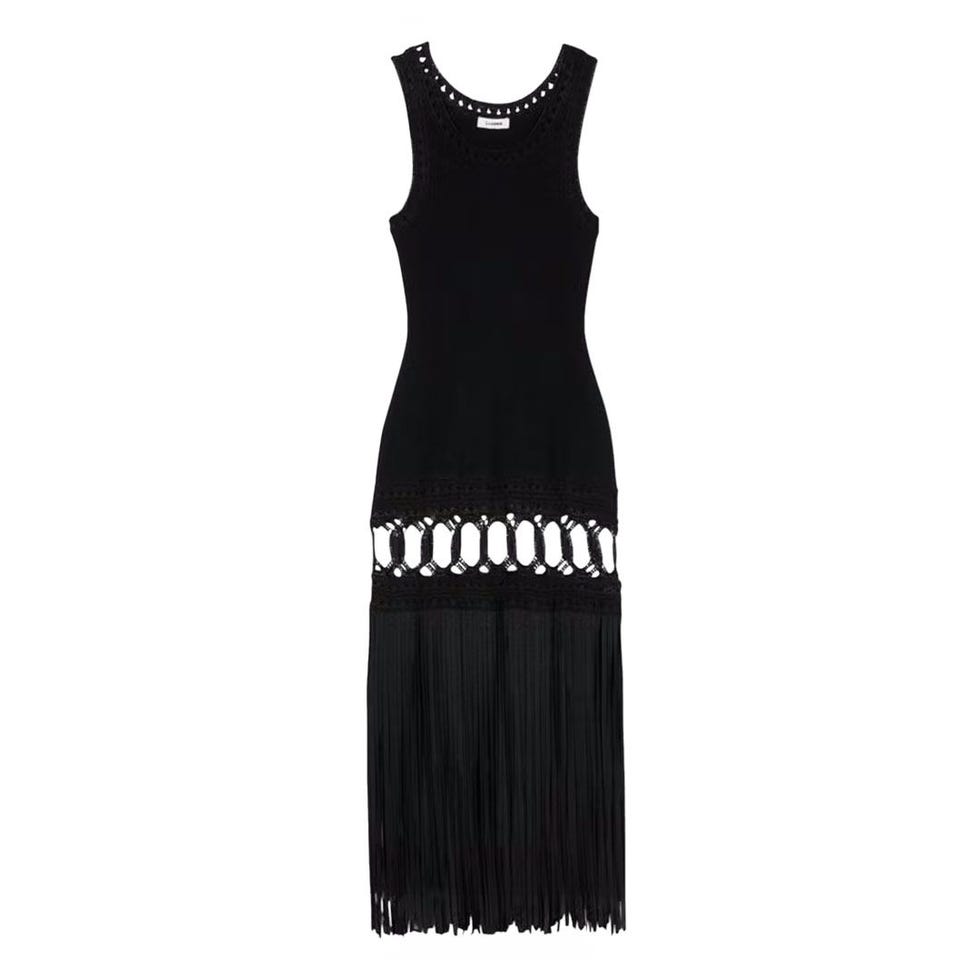 Lyne Fringe-Trim Midi Dress