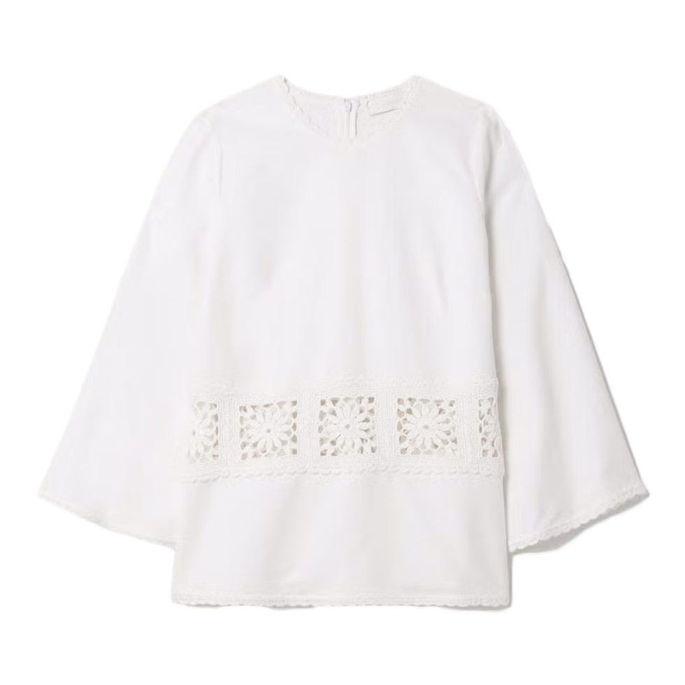 Maxine Crochet-Trimmed Cotton-Piqué Top