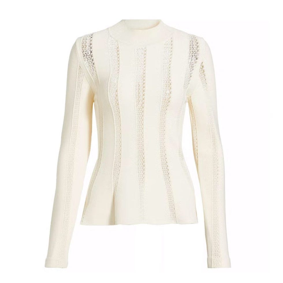 Devon Knit Inset Lace Peplum Top