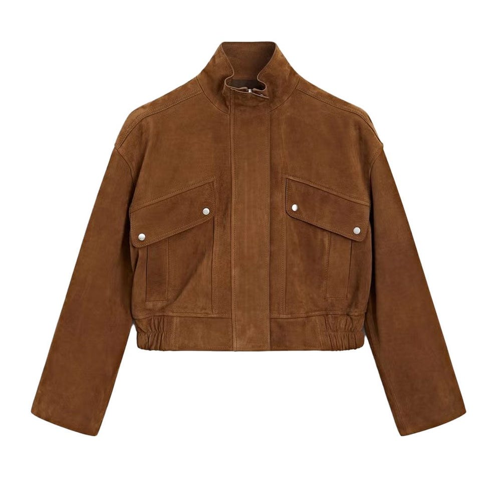Nubuck Suede Leather Bomber Jacket