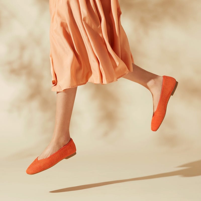 Square-Toe V-Cut Flats