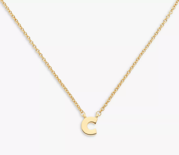 Gold Plated Initial Pendant Necklace