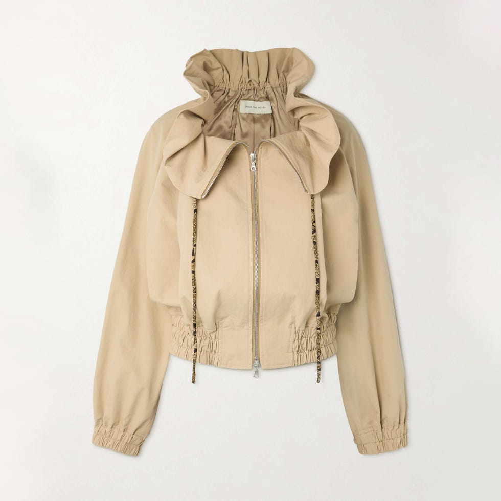 Cropped Ruffled Cotton-Canvas Jacket