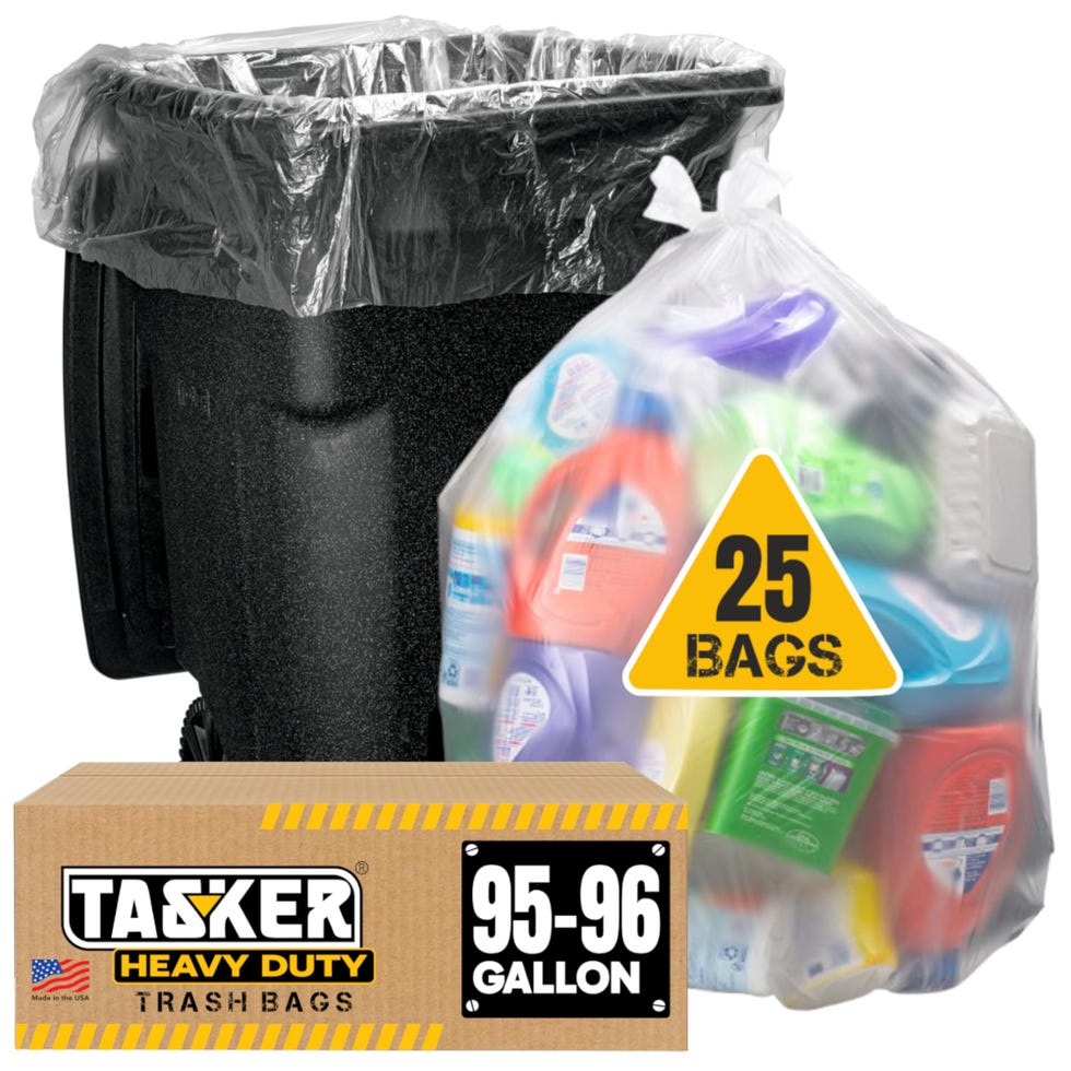 Heavy Duty 95-100 Gallon Clear Trash Bags