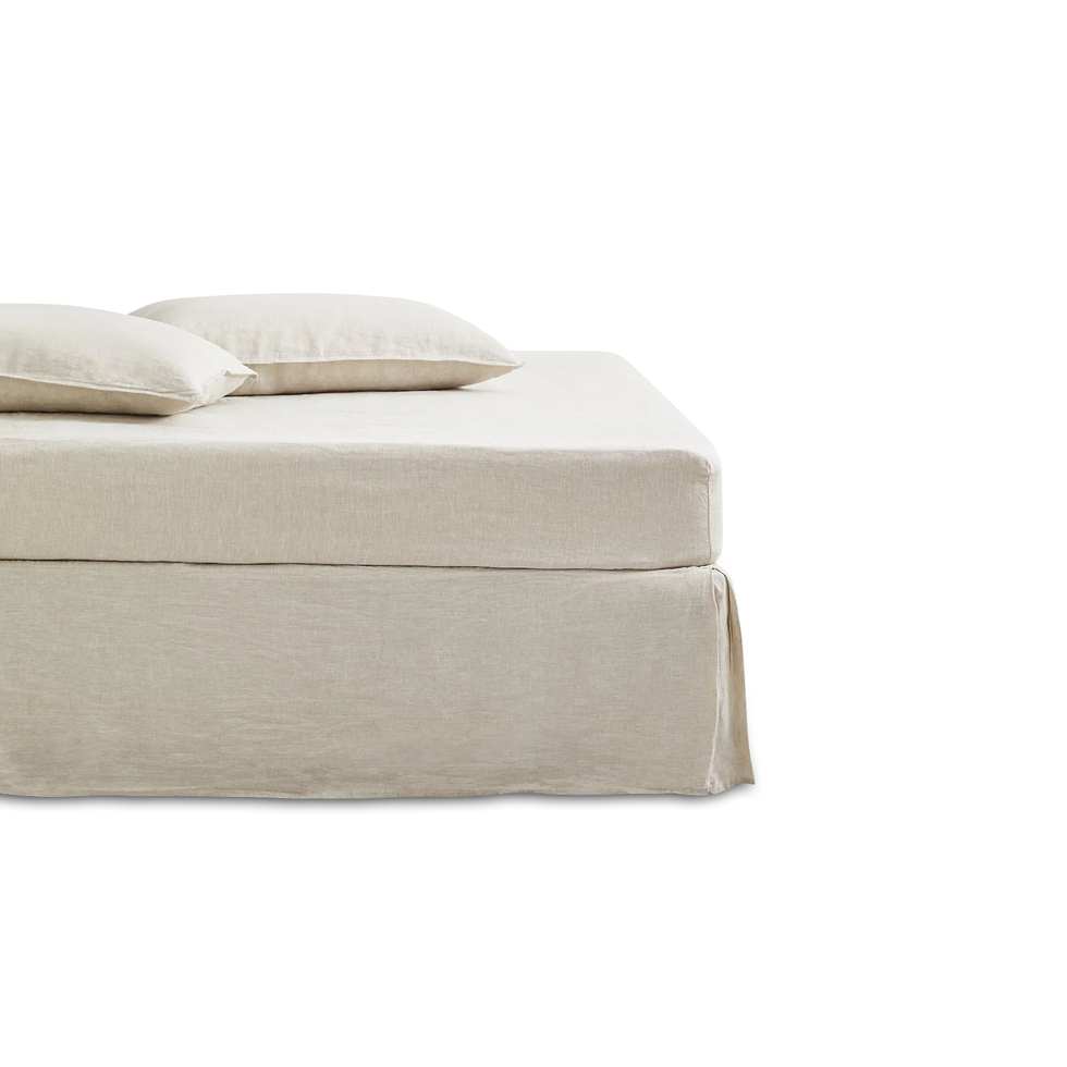 Flax Linen Bed Skirt in Oatmeal