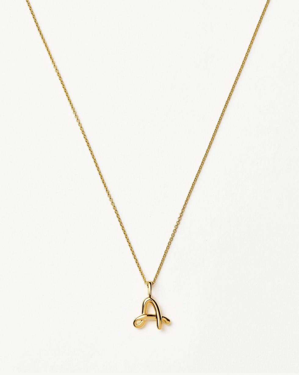 Curly Molten Mini Initial Necklace