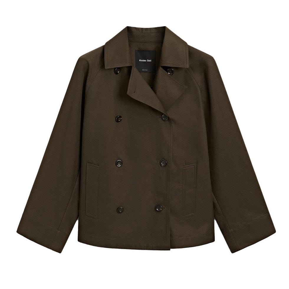 Water-Repellent Cape Trench Coat