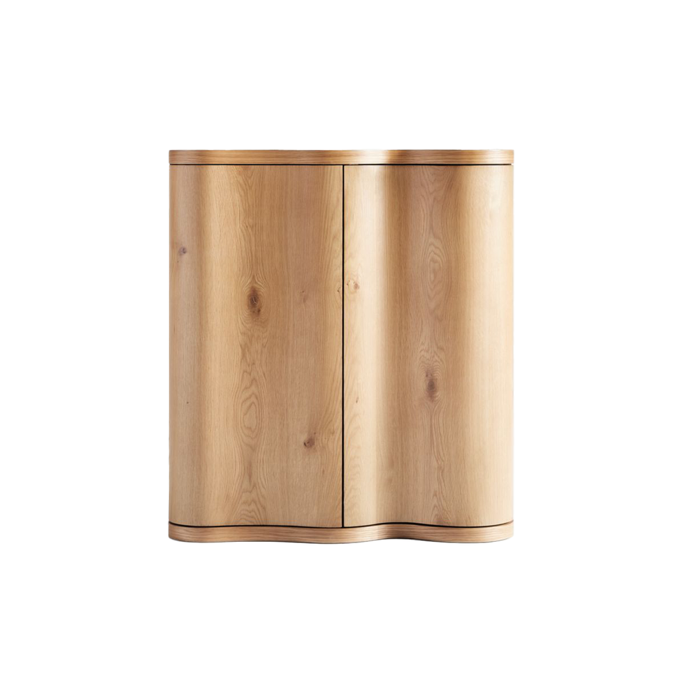 Winslow Natural Oak Wood Bar Cabinet