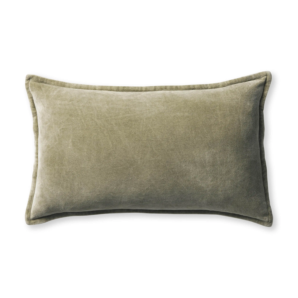 Stone Washed Velvet Lumbar Pillow Cover