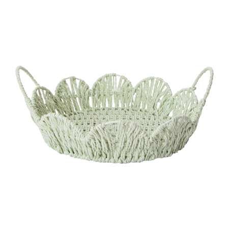 Round Scallop Tray With Handle