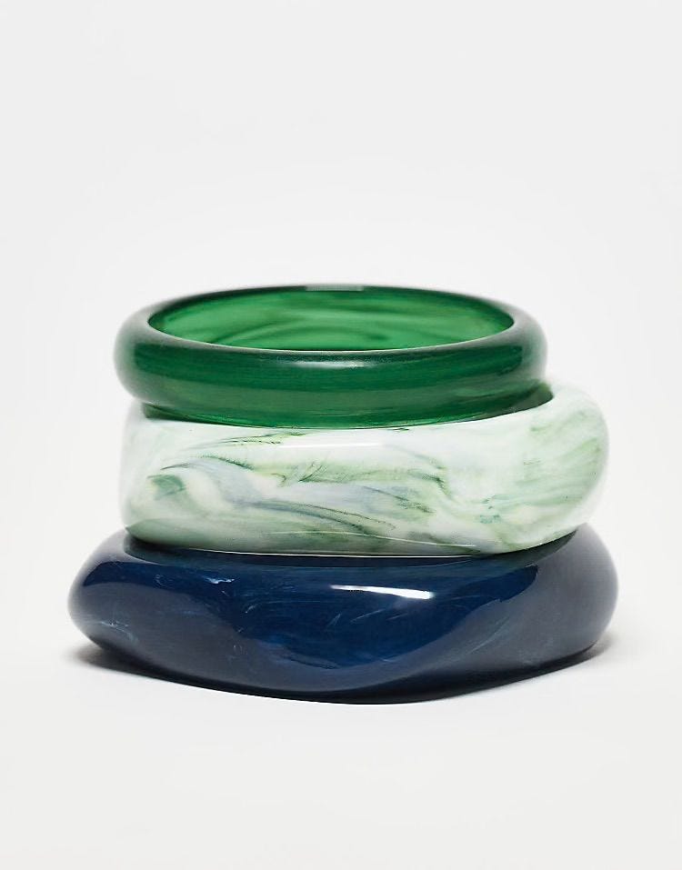 Pack of 3 bangles with resin