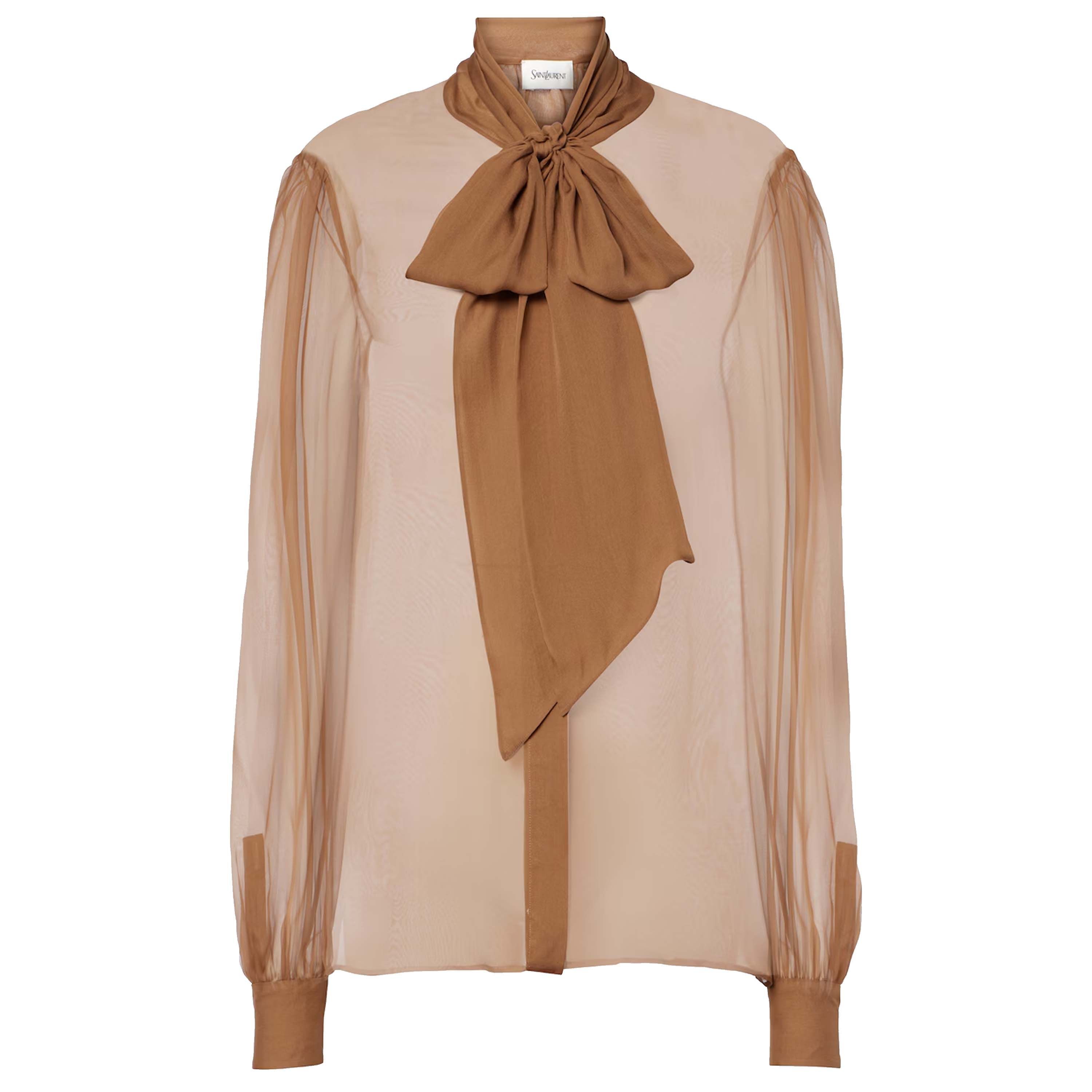 tie-neck chiffon blouse