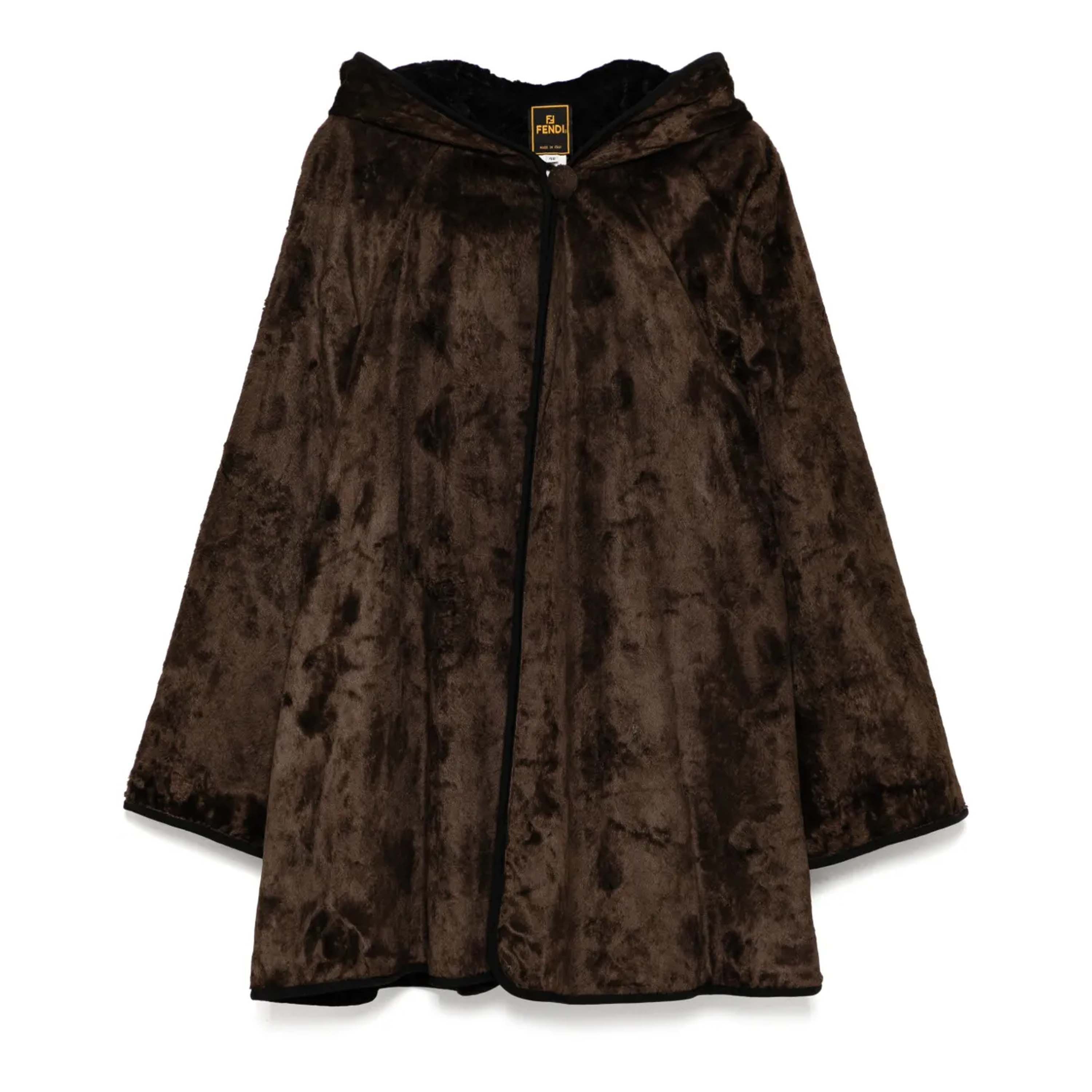 faux-fur hooded coat from 1990