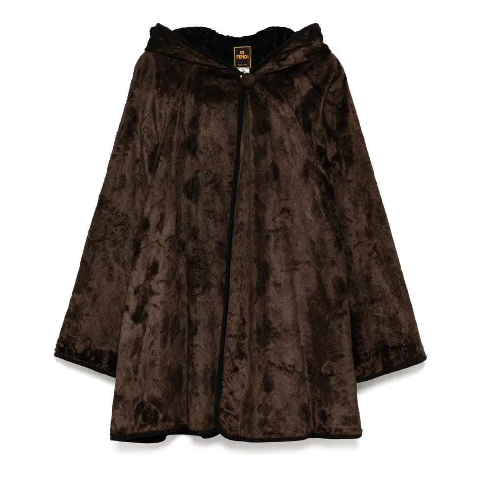 faux-fur hooded coat from 1990