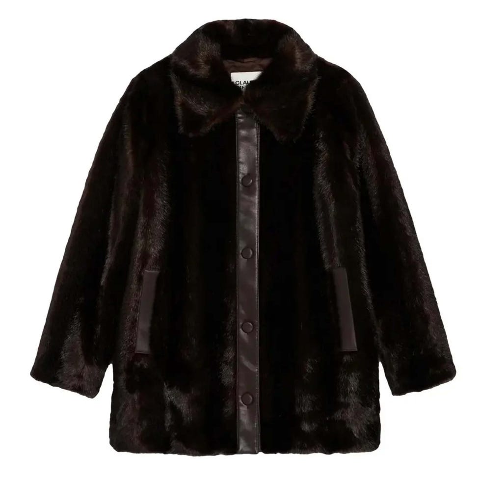 secondhand faux-fur coat