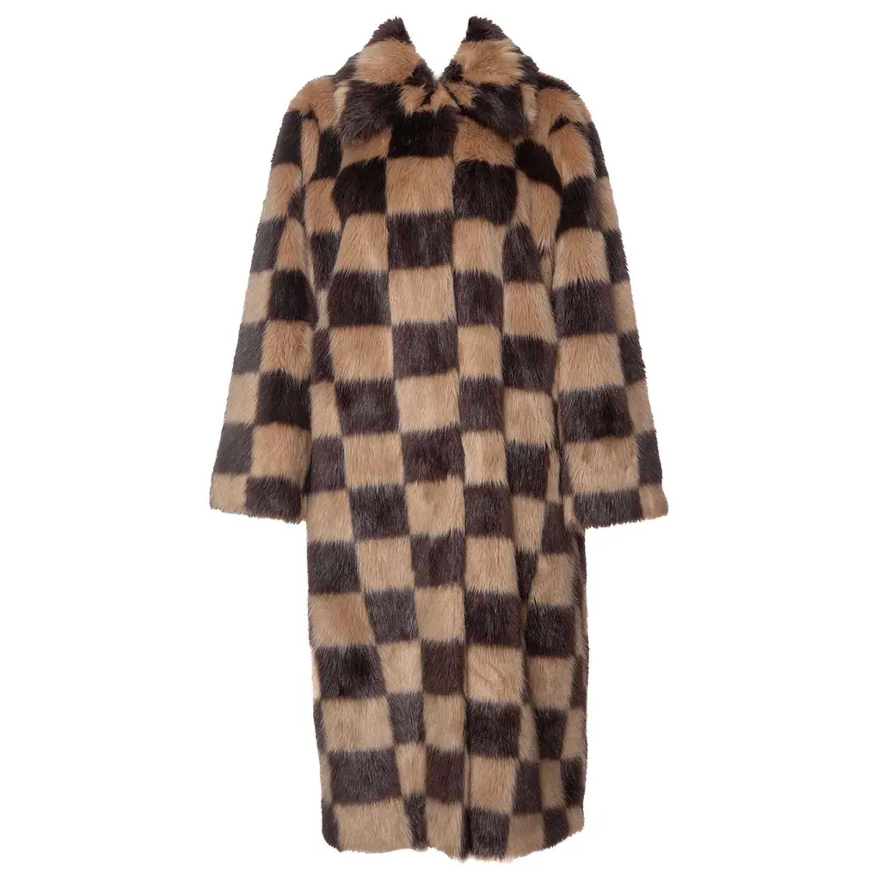 secondhand faux-fur coat