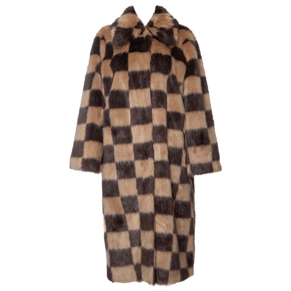 secondhand faux-fur coat