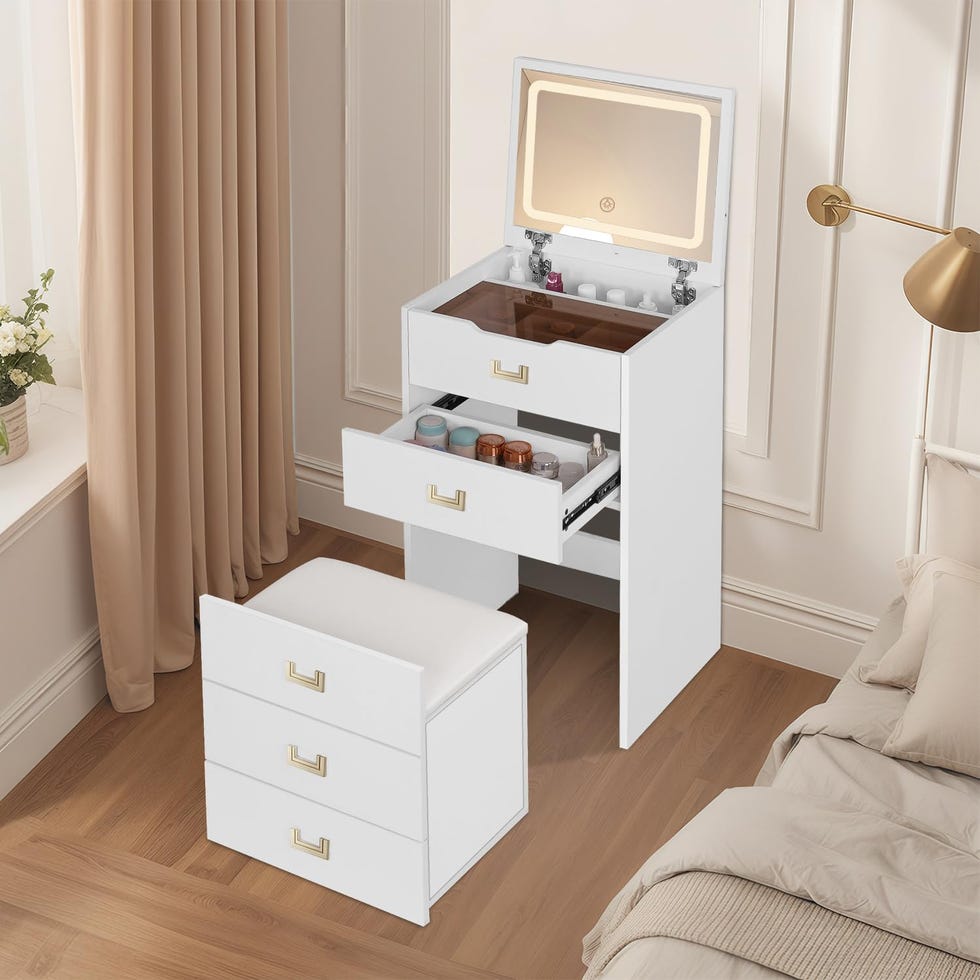 Vanity Desk With Flip Top Mirror