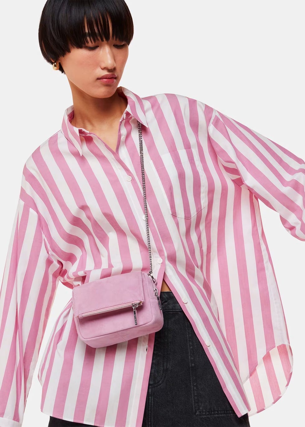 Pink Stripe Oversized Shirt