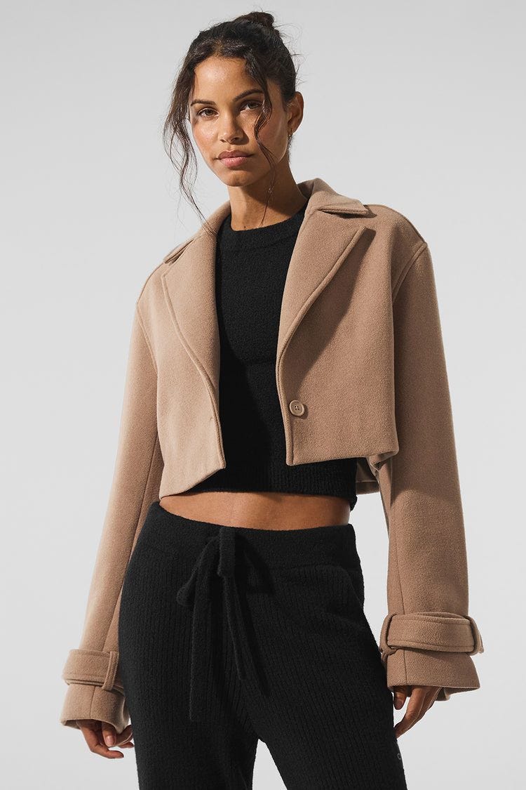 Wool Cropped Metro Trench