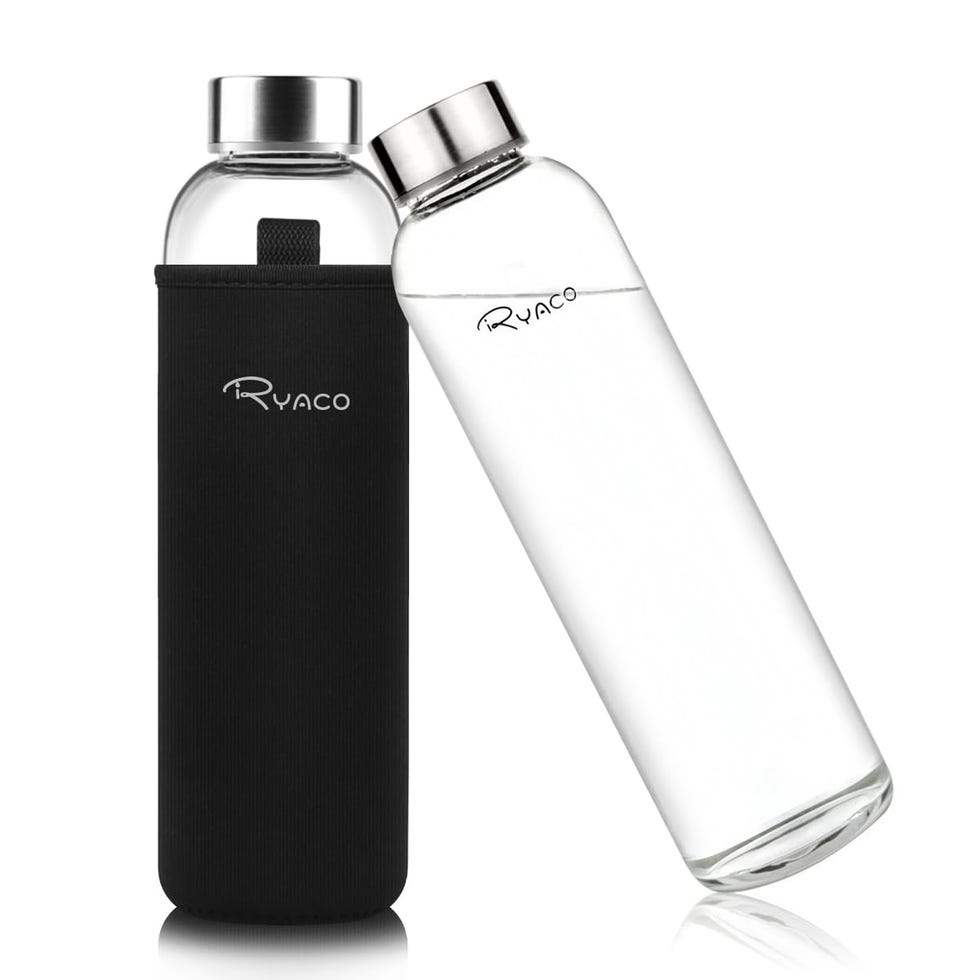 Botella de agua de cristal