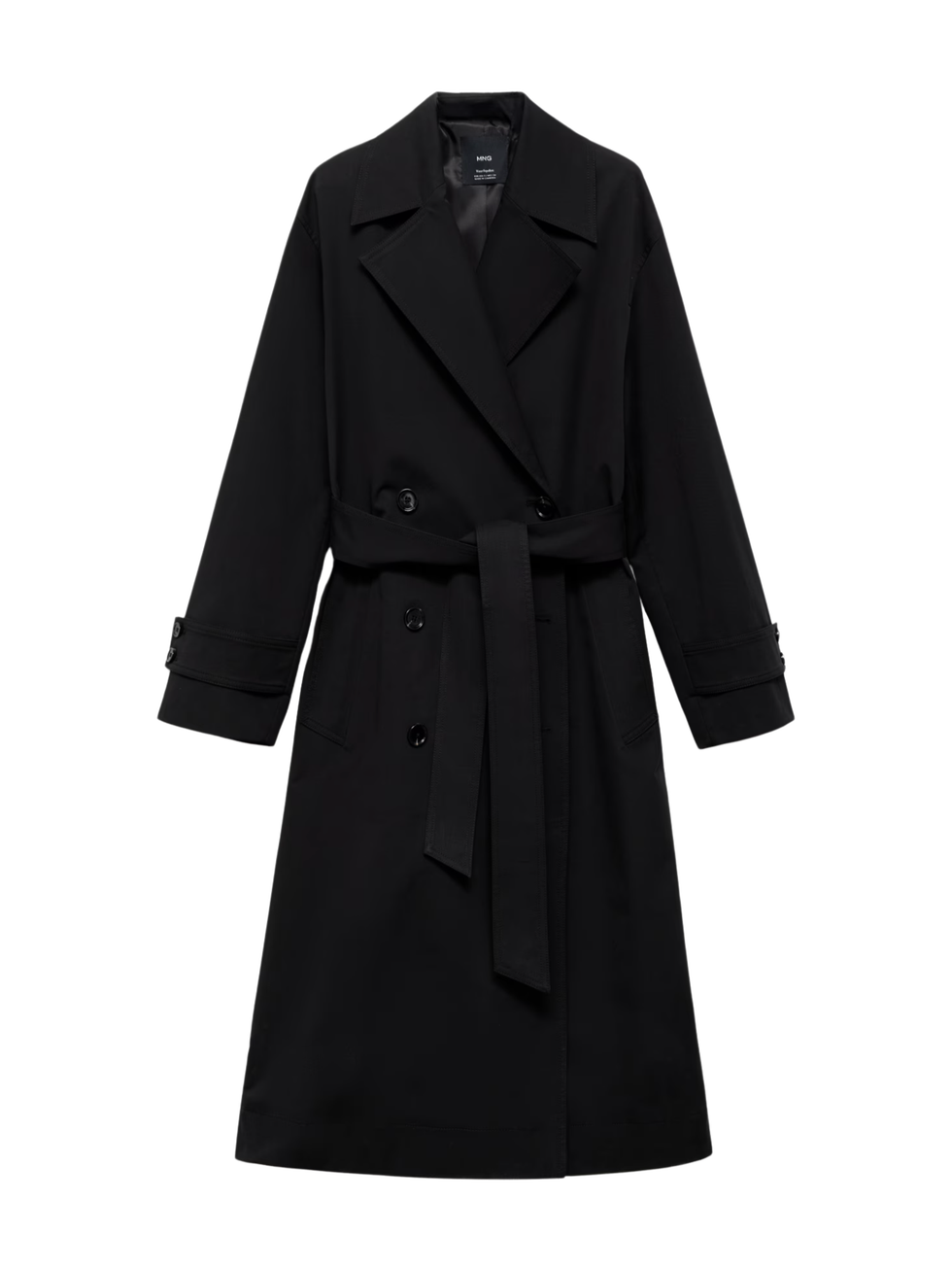 Trench long oversize double -breasted