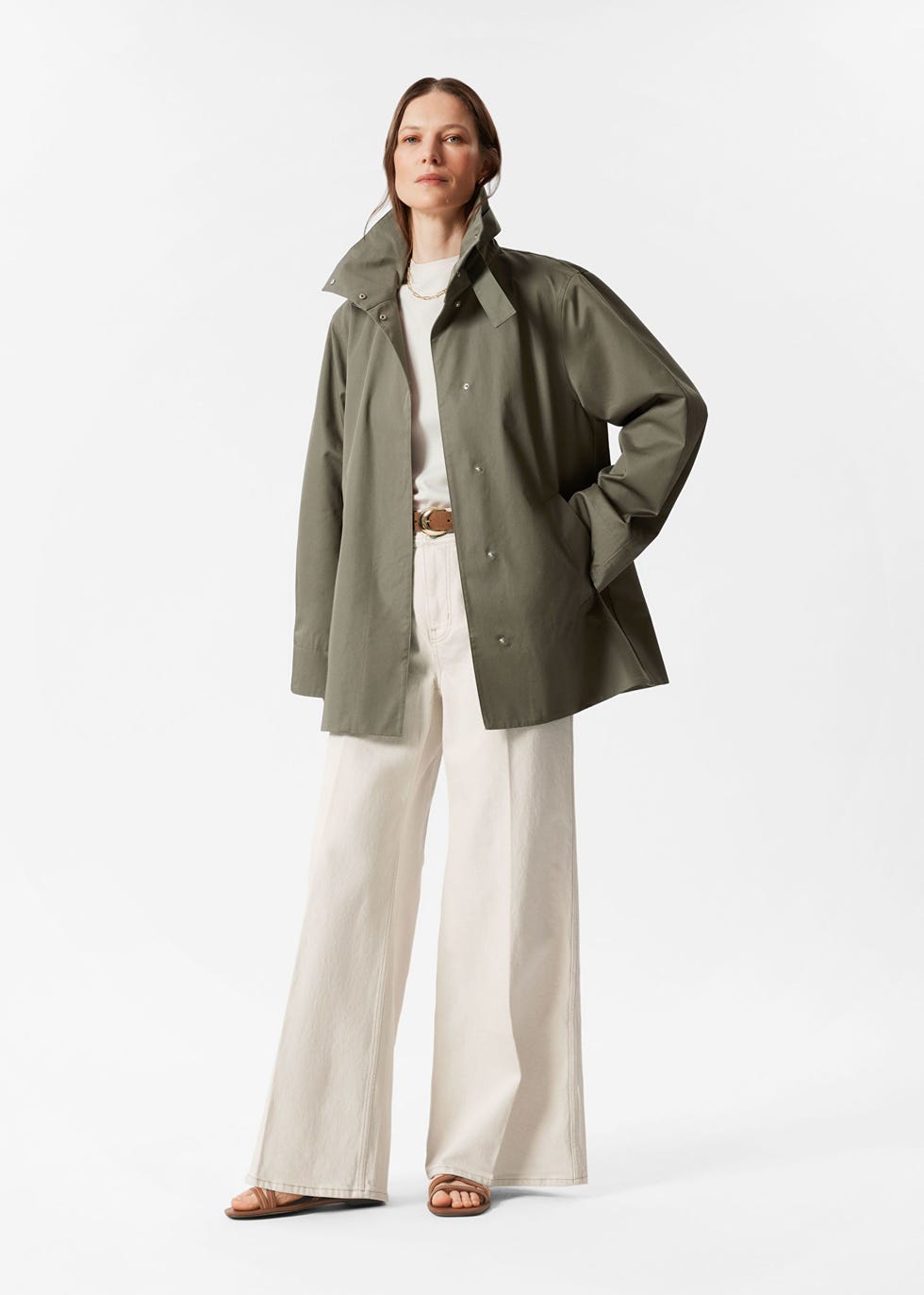 A-line Funnel-Neck Jacket