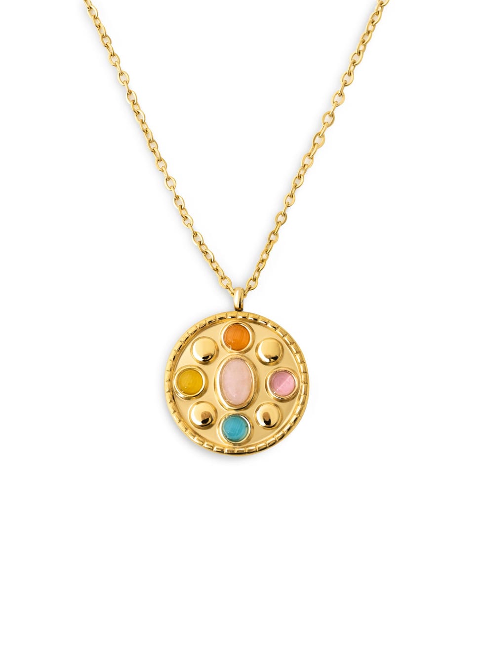 Cadena con medallón de circonitas