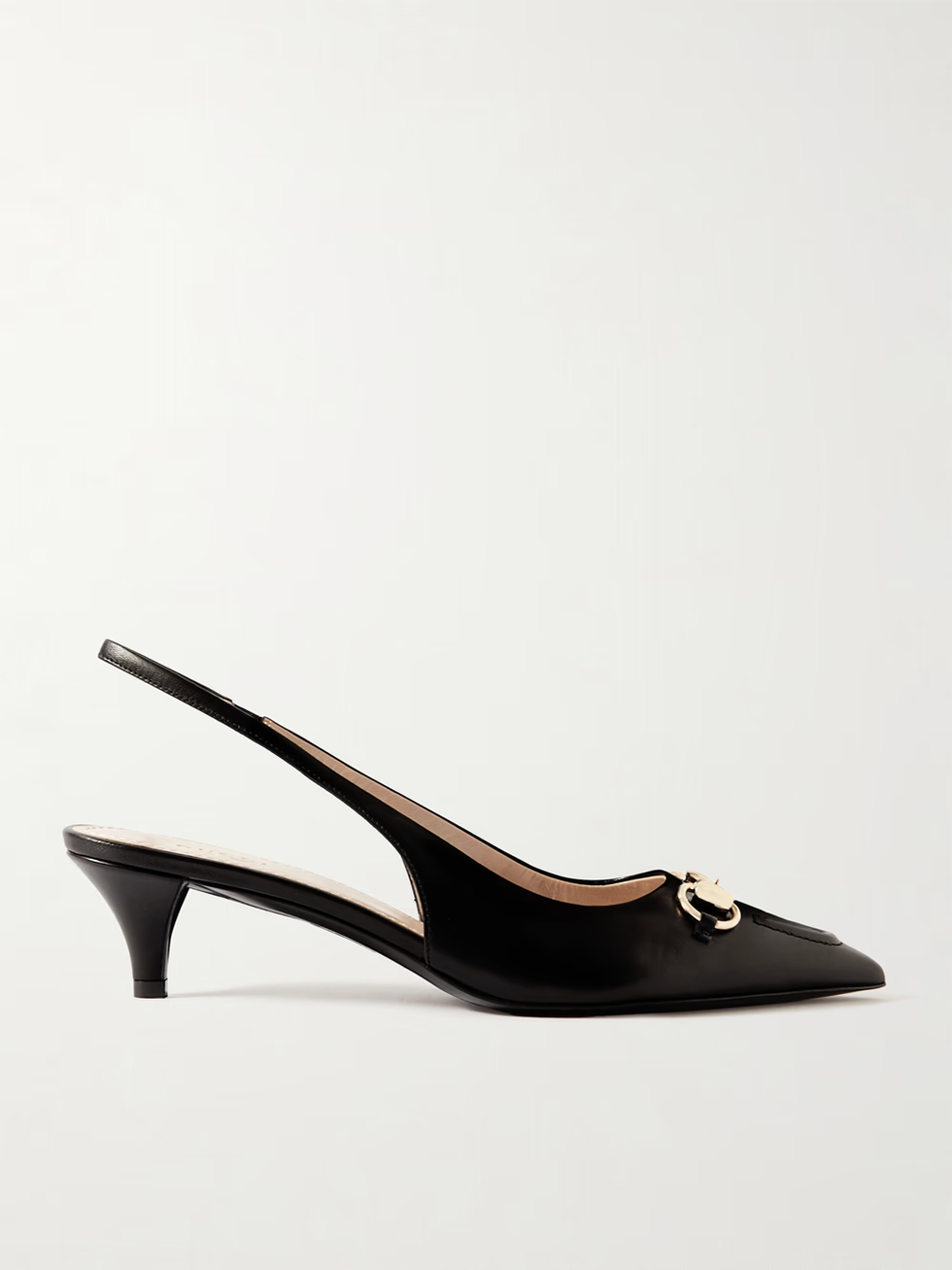 Gucci Erin horsebit-detailed leather slingback pumps