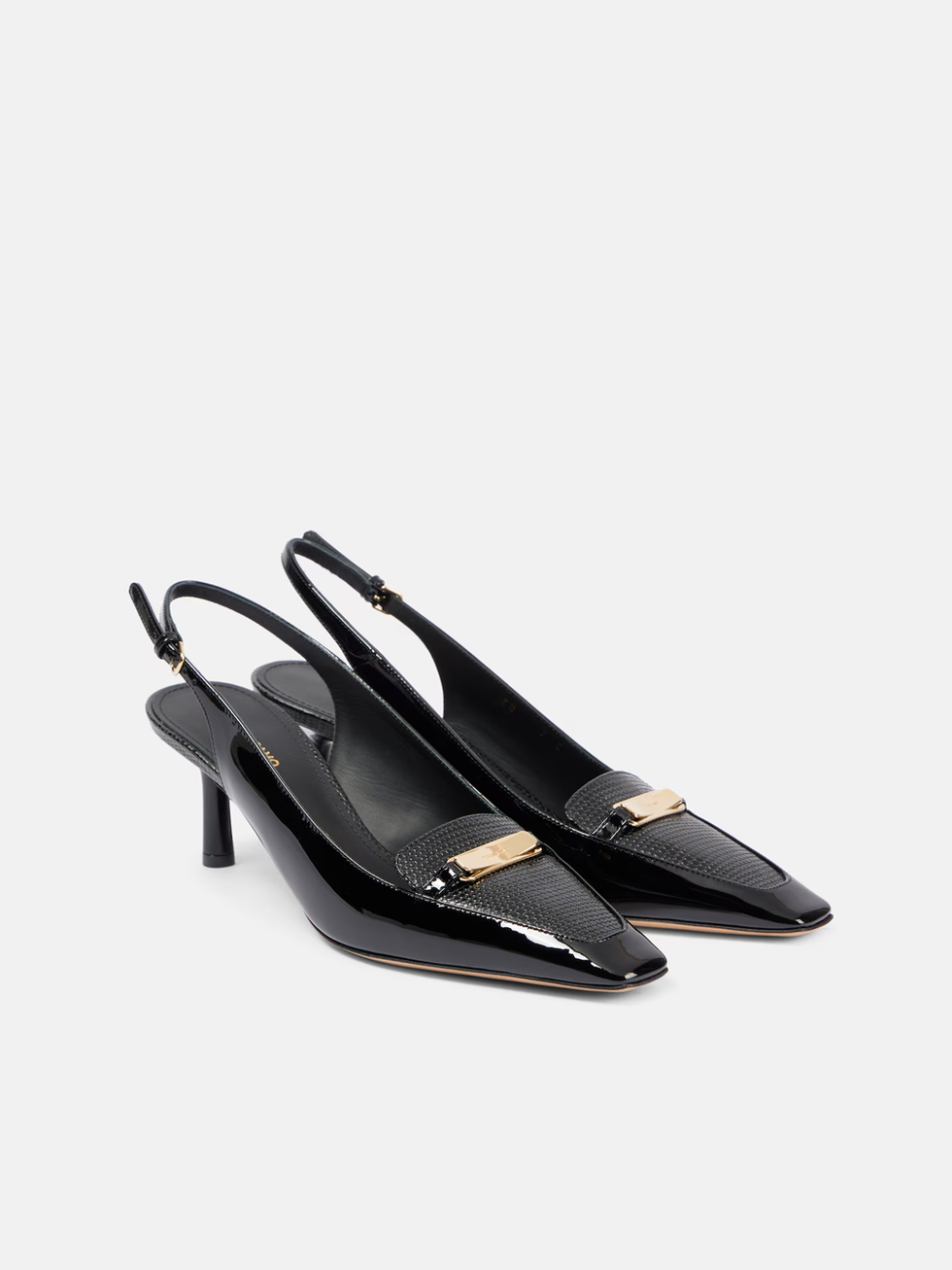 Ferragamo patent leather slingback pumps