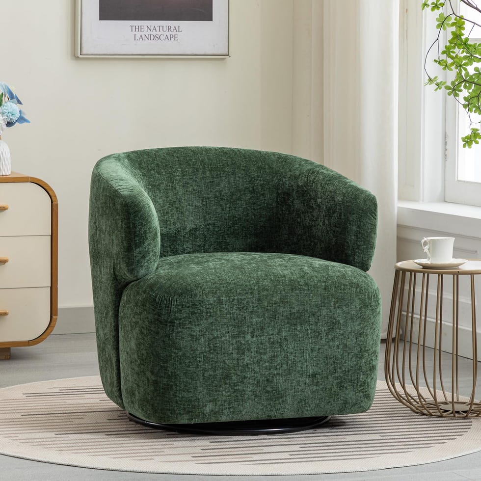 Chenille Barrel Chair