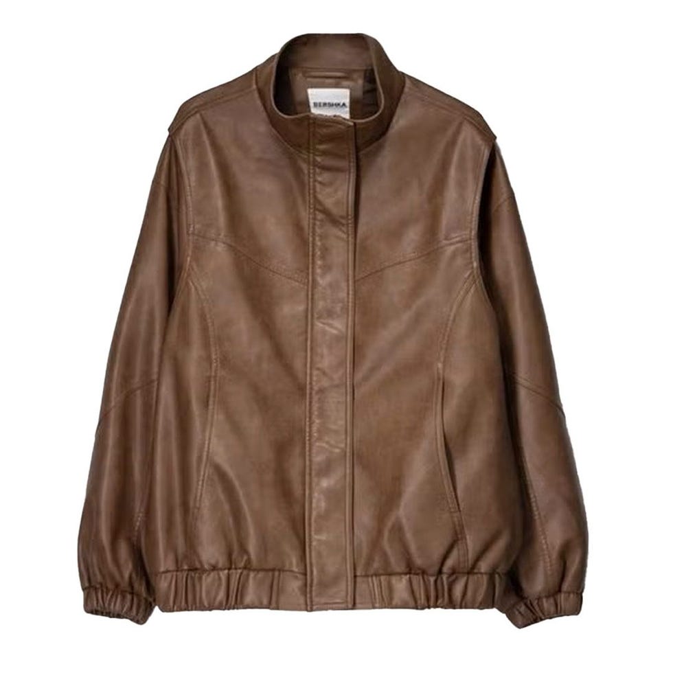 Faux-Leather Oversize Jacket