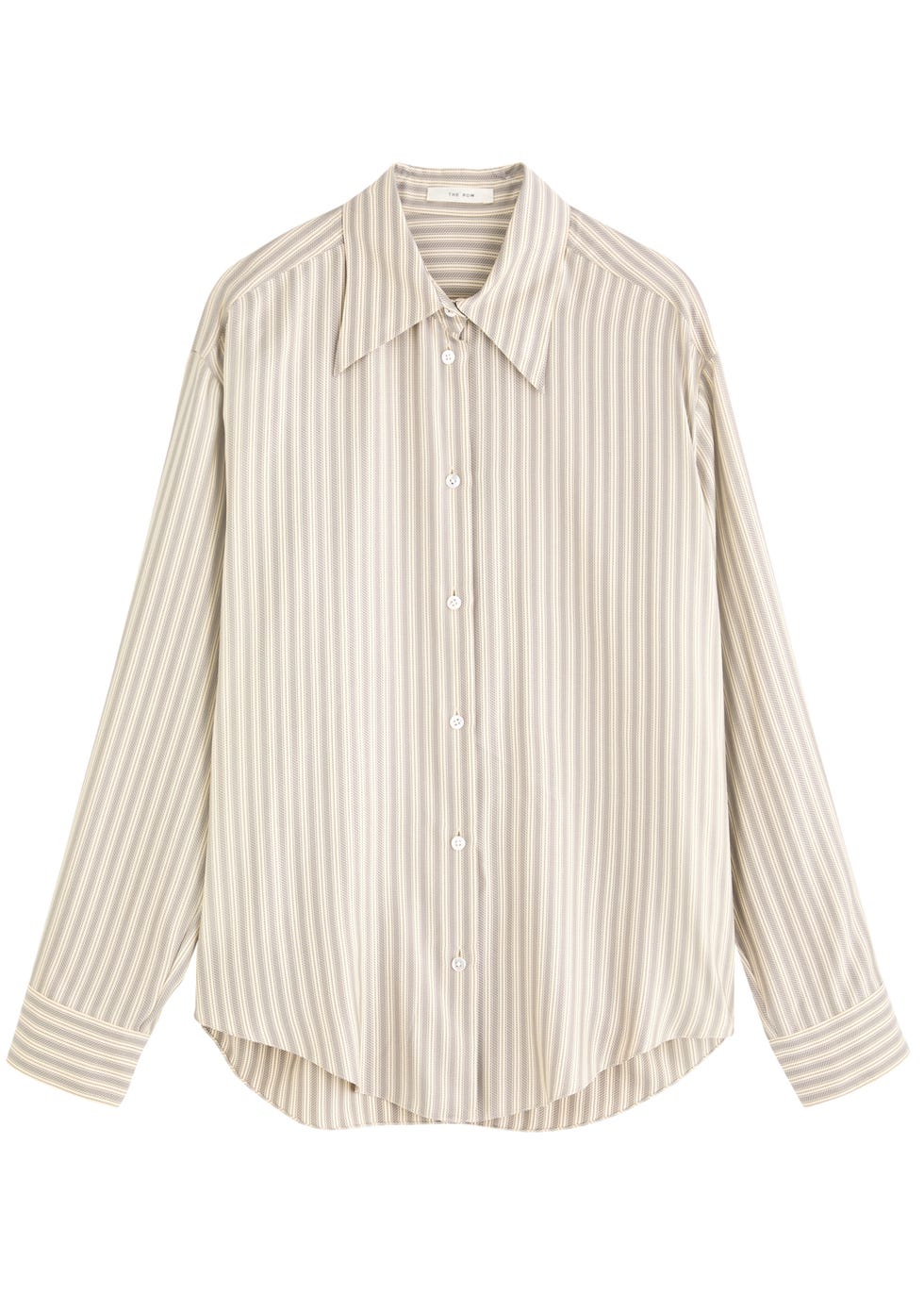 The Row Parave striped silk-satin shirt