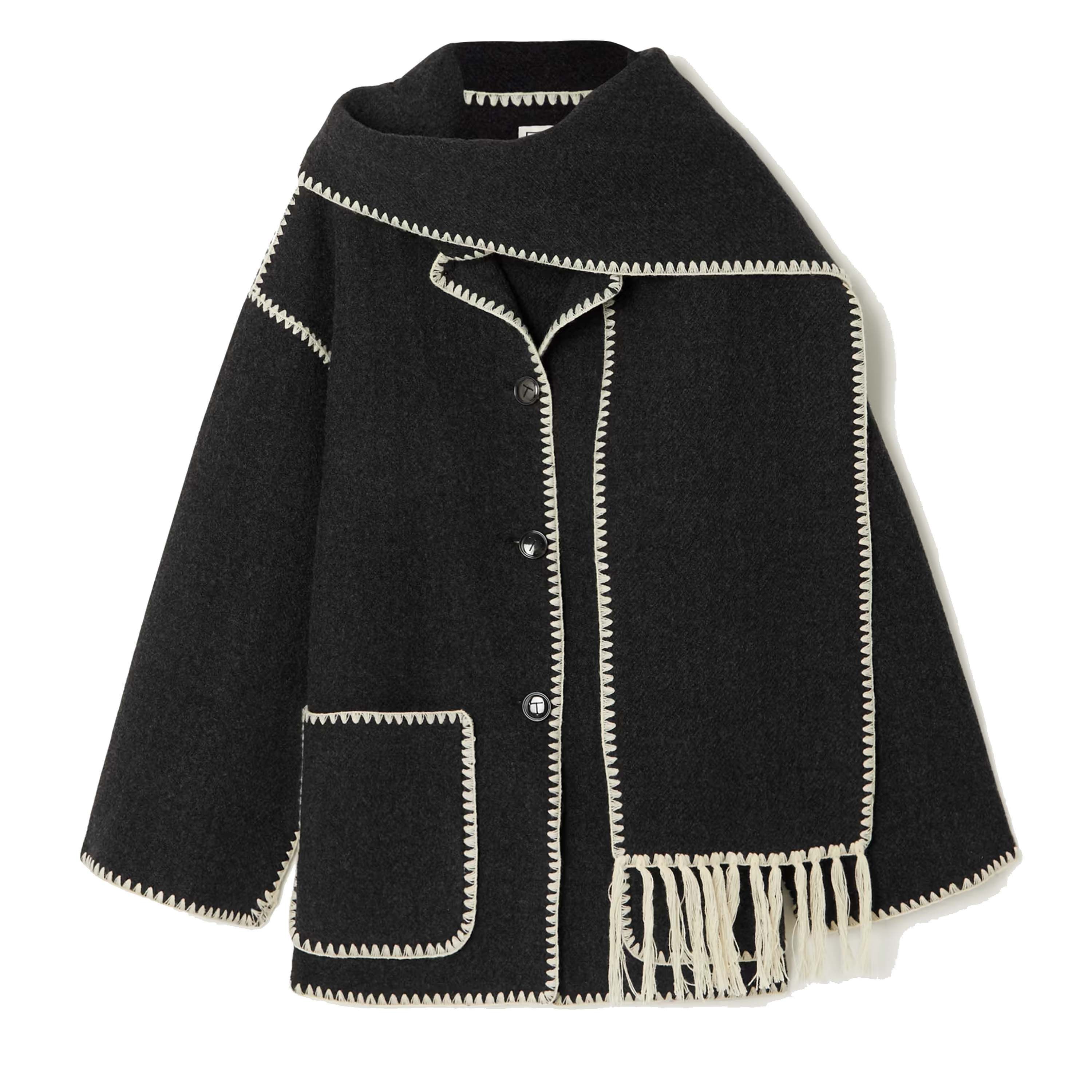 draped scarf jacket