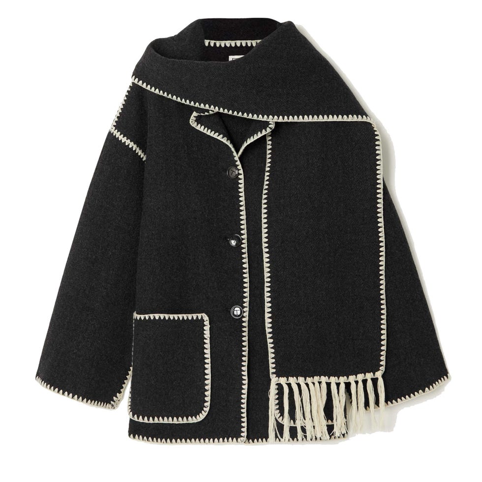 draped scarf jacket