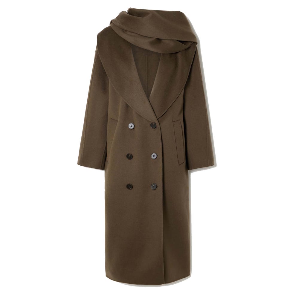 double-breasted scarf coat