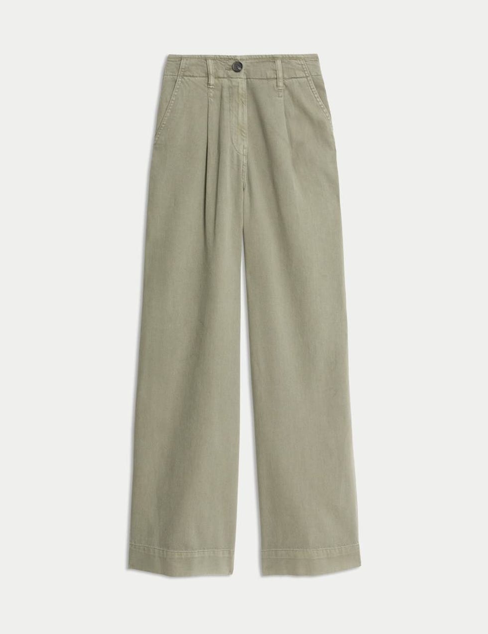 Cotton Rich Slouchy Wide Leg Trousers