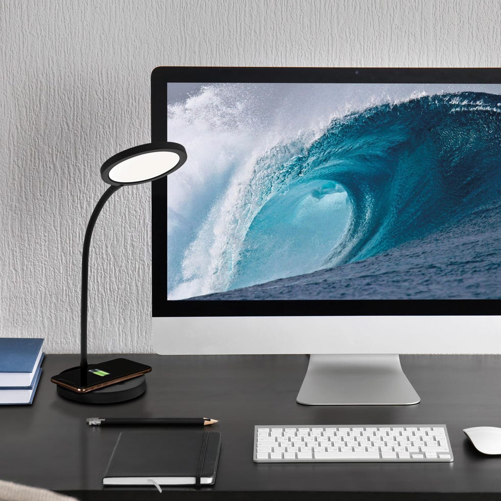 Good Housekeeping Circular LED Desk Lamp with Wireless Charging