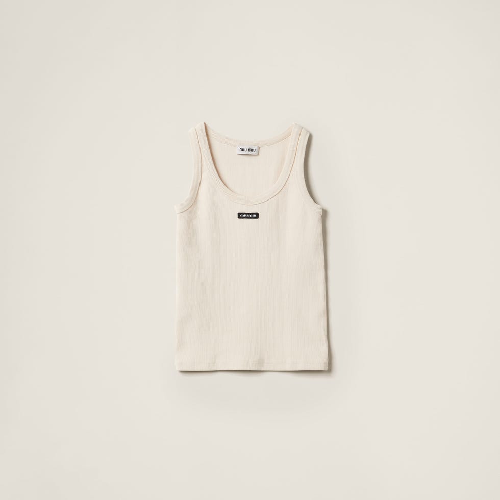 Garment-dyed Ribbed Knit Jersey Top