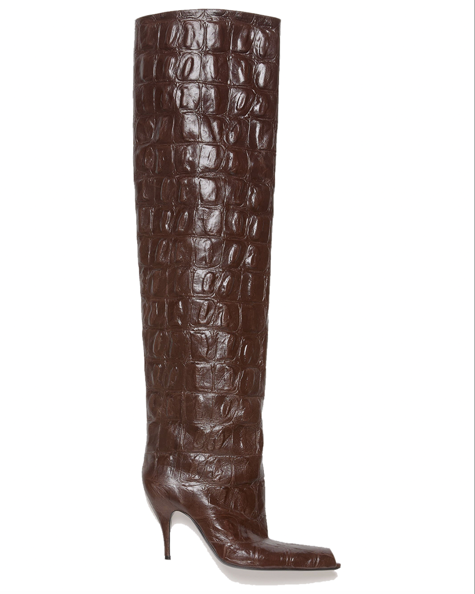 Open Toe Leather Boots 