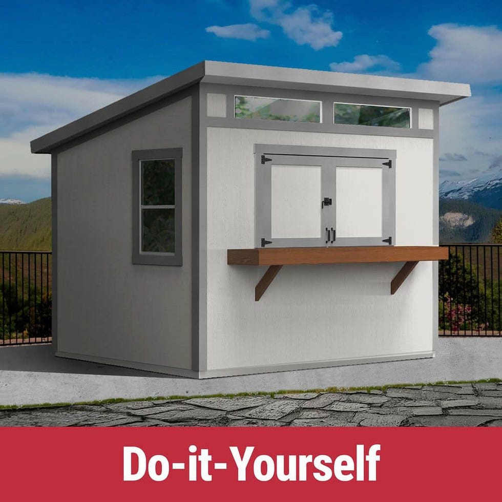 Do-it Yourself 10 ft. x 8 ft Wood Garden Bar Party Shed