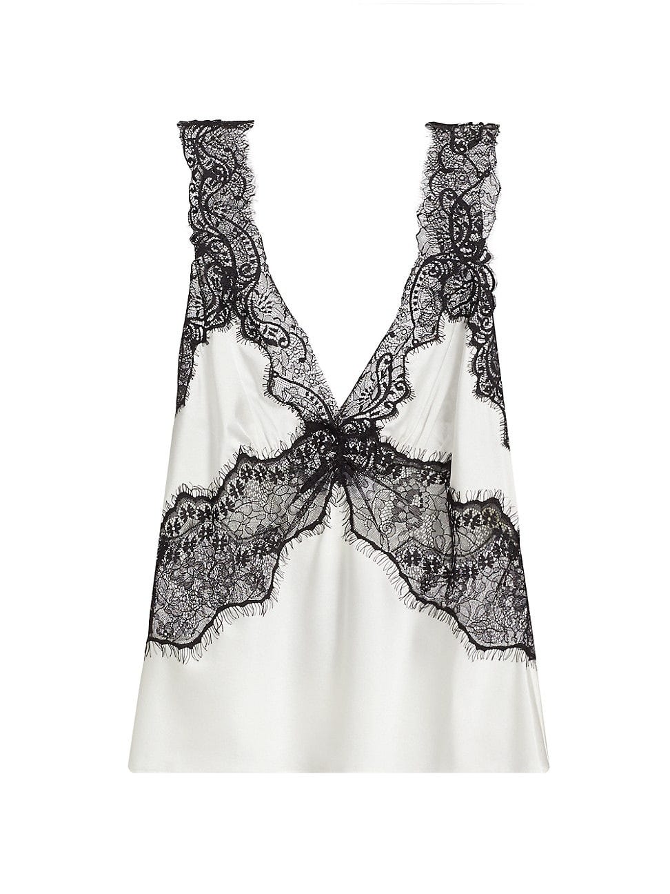 Serene Lace-Trimmed Stretch Silk Top
