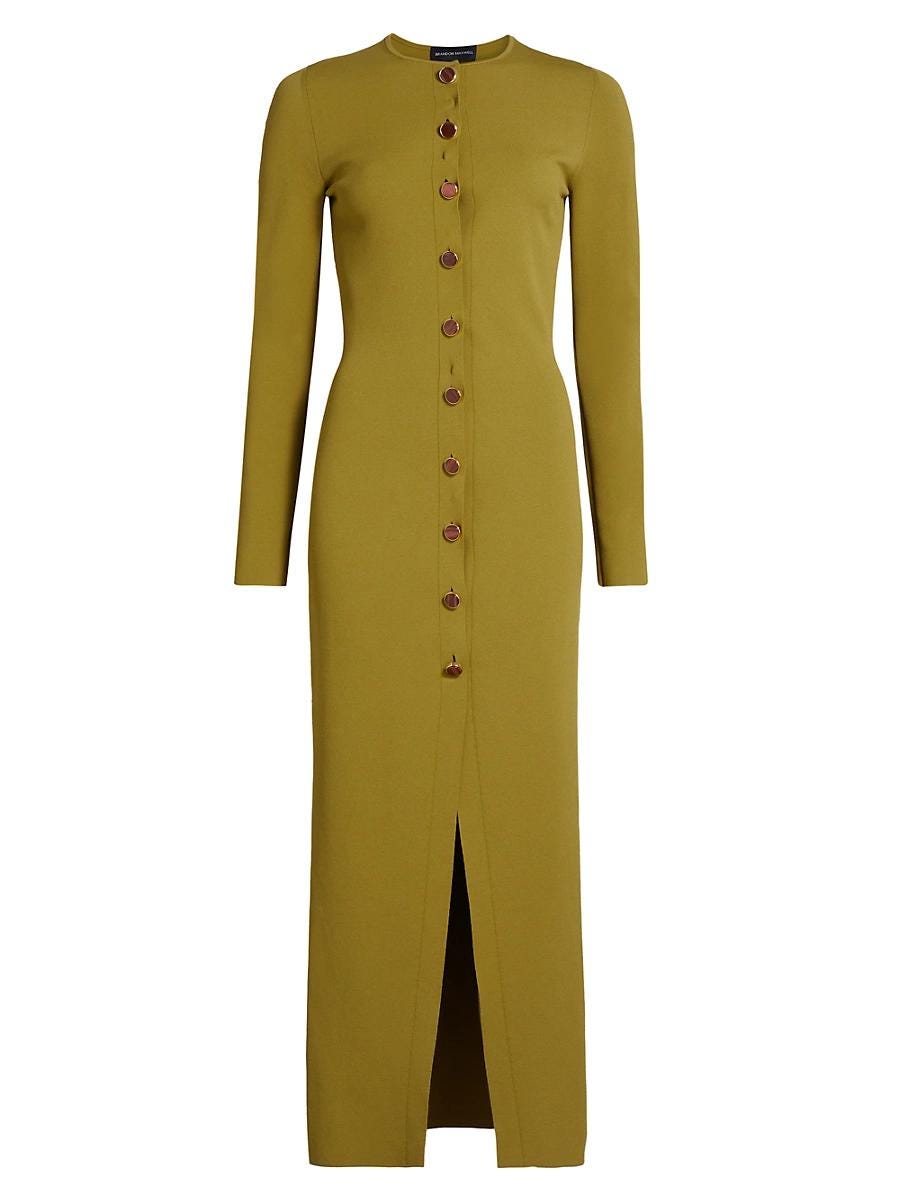 The Emm Knit Button-Front Maxi Dress 
