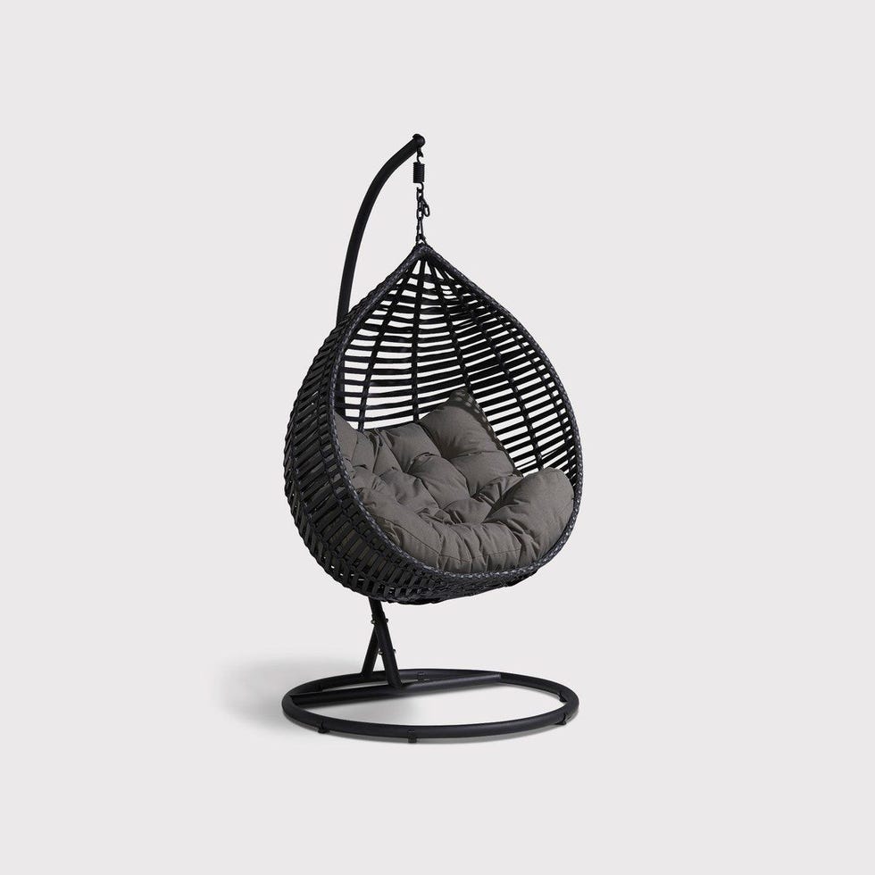Garcia Black Garden Swing Hanging Chair With Base Black